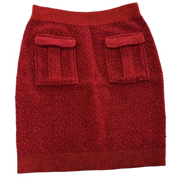 J. Crew Dresses & Skirts - Moth Skirt Womens 4 Red Knit Mini Cargo Pocket Front Wool Blend